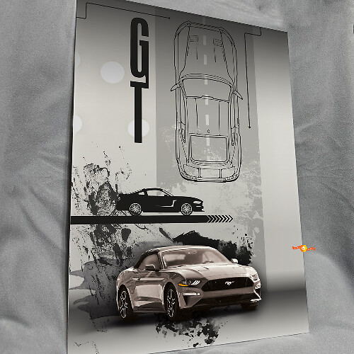 Custom GT Glossy Acrylic Garage Wall Art Panel for Ford Mustang fans