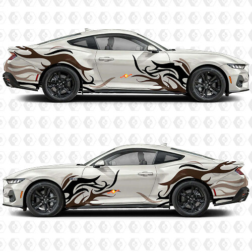 Abstract Graphics Side Doors Fenders Vinyl Decals Stickers for Ford Mustang 1