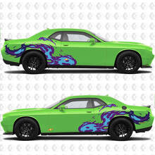 Tongues Of Flame Side Doors Rear Guards Vinyl Decals Stickers for Dodge Challenger 3