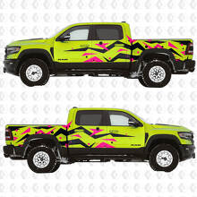 Graphiques Abstraits Géométriques Portes Latérales Ailes Arrières Autocollants Vinyle pour Dodge RAM-1500 TRX 3