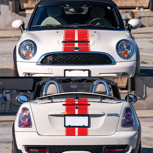 Racing Stripes Bonnet Rear Vinyl Decals Stickers for Mini Cooper R59 1