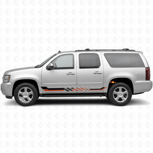 Checkered Racing Door & Rocker Panel Vinyl Stripes for Chevrolet Suburban GMT900 2007-2014_2