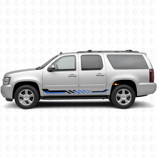 Checkered Racing Door & Rocker Panel Vinyl Stripes for Chevrolet Suburban GMT900 2007-2014_3