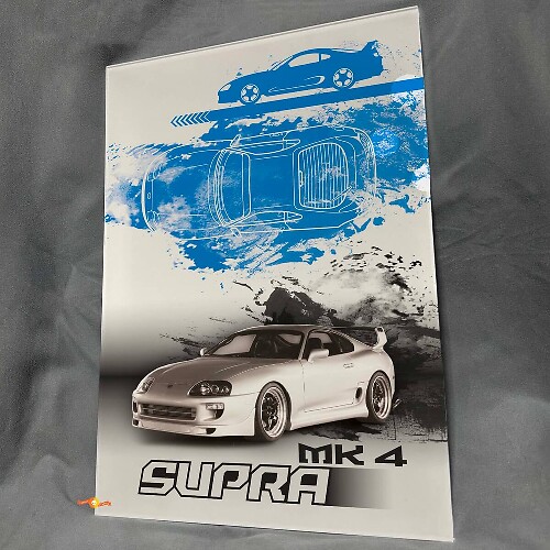 Panneau d'art mural en acrylique brillant personnalisé Supra pour les fans de Toyota Supra