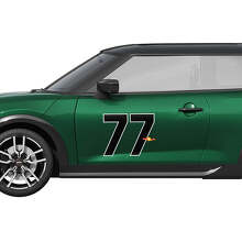77 Logo Racing Graphic Side Door Vinyl Sticker Decal for Mini Cooper S 3