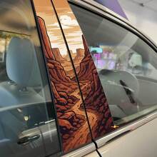 Desert Canyon Landscape Pillar Doors Vinyl Decal Sticker 2