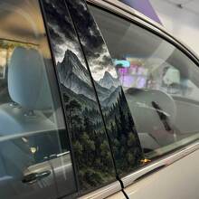 Stormy Sky Wild Forest Mountains Pillar Doors Vinyl Decal Sticker 2
