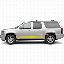 Checkered Lightning Door & Rocker Panel Vinyl Stripes for Chevrolet Suburban GMT900 2007-2014_3