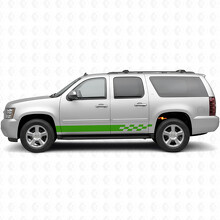 Checkered Lightning Door & Rocker Panel Vinyl Stripes for Chevrolet Suburban GMT900 2007-2014_6