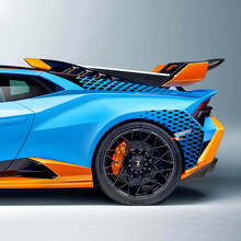 Checkered Graphics Racing Side Rear Fender Vinyl Decal Sticker For Lamborghini Huracan STO 3