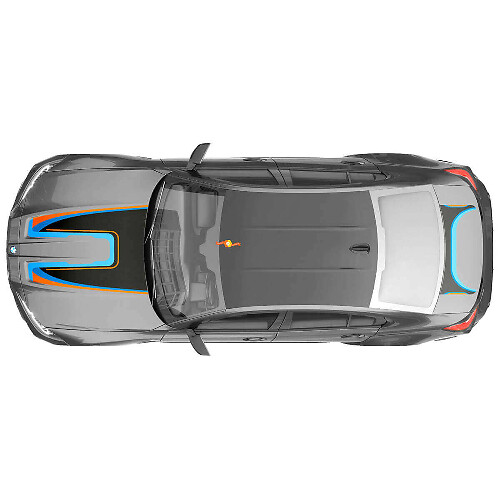 M Performance Abstract Graphic Bonnet Boot Vinyl Decal for BMW M3 G80 1