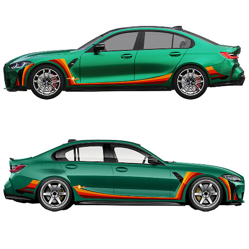 M Performance komplette side stripes vinyldekal for BMW M3 G80 1
