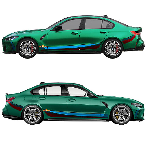 M Performance G80 Full Side Stripes Vinyl Decal for BMW M3 G80 1