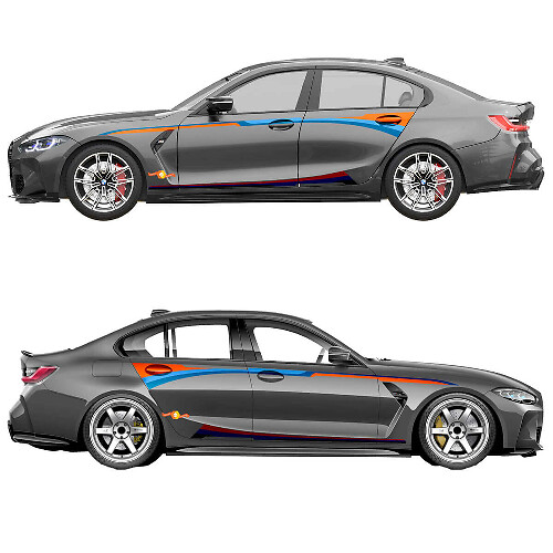 M Performance Side Doors Stripes Vinyl Decal for BMW M3 G80 1
