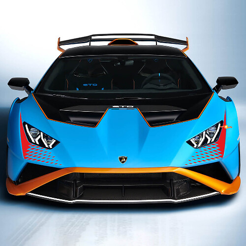 Checkered Graphics Racing Bonnet Vinyl Decal Sticker For Lamborghini Huracan STO 1
