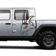 Goat Logo Side Door Vinyl Stickers Decals Graphics Kit for Jeep Gladiator 2