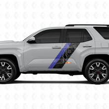 Topographic Map Style Door Side Stripes Vinyl Stickers Decal For Toyota 4Runner 6th Gen 5