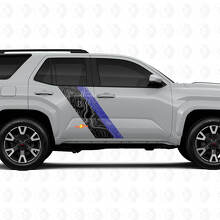 Topographic Map Style Door Side Stripes Vinyl Stickers Decal For Toyota 4Runner 6th Gen 6