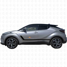 Vinyl Stickers Decal Twin Stripes Door Side For Toyota C-HR 2014 3