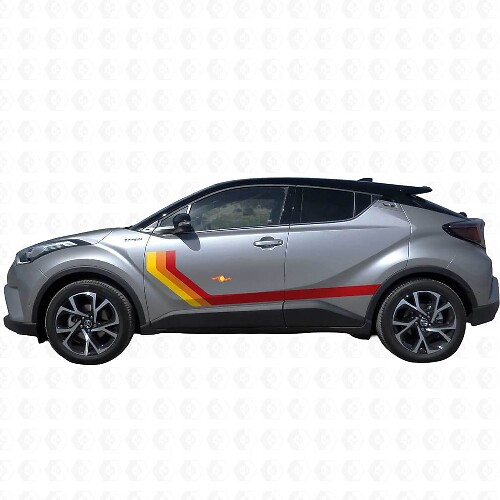Haritage Vintage Side Stripes Vinyl Stickers Decal For Toyota C-HR 2014 1