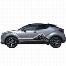 Mountains Vintage Style Graphic Side Stripes Vinyl Stickers Decal For Toyota C-HR 2014 2