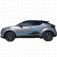 Mountains Vintage Style Graphic Side Stripes Vinyl Stickers Decal For Toyota C-HR 2014 3