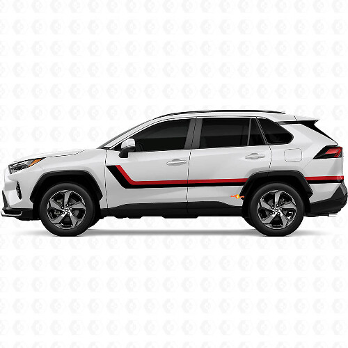 Vinyl Stickers Decal Twin Stripes Door Side For Toyota RAV4 2025 1