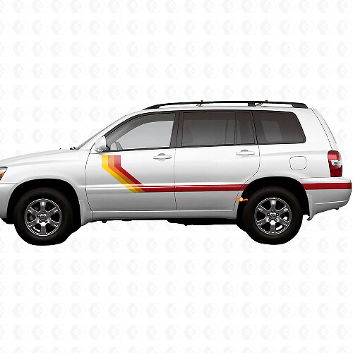 Haritage Vintage Side Stripes Vinyl Stickers Decal For Toyota Highlander 2006 1