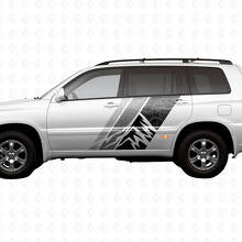 Vintage Mountains Topographic Style Door Side Stripes Vinyl Stickers Decal For Toyota Highlander 2006 3