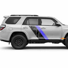 Autographical Map Style Twin Stripes Side Vinyl Stickers Decal For Toyota 4Runner 2009-2024 2