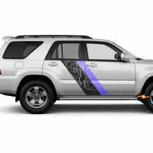 Topographic Map Style Twin Stripes Side Vinyl Stickers Decal For Toyota 4Runner 2002-2009 2