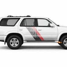 Topographic Map Style Twin Stripes Side Vinyl Stickers Decal For Toyota 4Runner 1995-2002 2