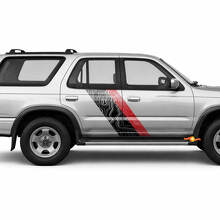 Topographic Map Style Twin Stripes Side Vinyl Stickers Decal For Toyota 4Runner 1989-1995 2