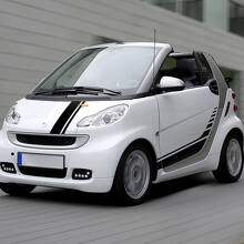 Racing Stripes Bonnet Side Vinyl Decal Sticker Kit For Smart 3