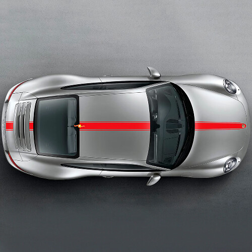 Kit de vinilo con franjas delgadas para capó, techo y maletero para Porsche 911 1