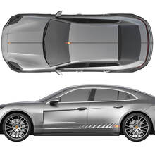 Kit d’autocollants en vinyle pour bandes de course sur les côtés, capot, toit et coffre pour Porsche Panamera 2