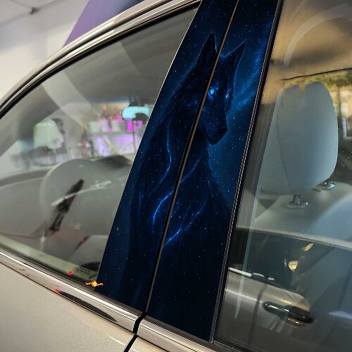 Galactic Wolf Style Pillar Doors Vinyl Decal Sticker 1