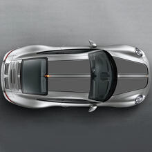 Jeu d'autocollants vinyle à larges bandes doubles de course pour capot, toit et coffre pour Porsche 911 2