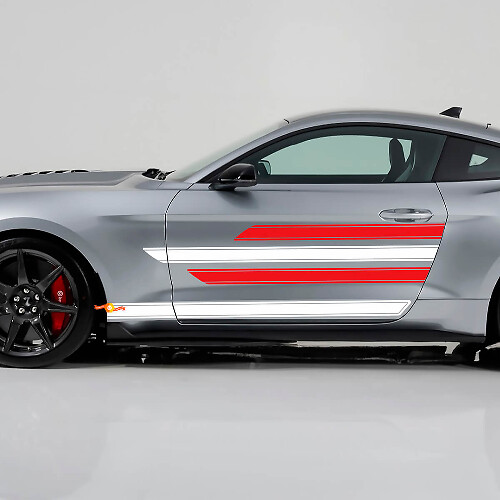 Smooth Sharp Stripes Threshold Doors Vinyl Decal for Ford Mustang Shelby Super Snake 1