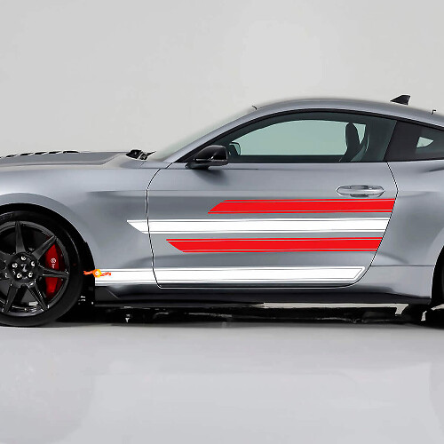 Smooth Sharp Stripes Threshold Doors Vinyl Decal Kit for Musclecar Shelby Super Snake