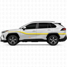 Twin Heritage Smooth Stripes Side Vinyl Stickers Decal For Toyota RAV4 2025 2