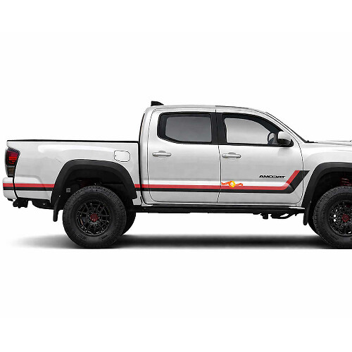 Heritage Style Twin Stripes Side Vinyl Decal For Tacoma 2015-2023