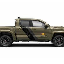 Topographic Map Style Twin Stripes Side Vinyl Stickers Decal For Tacoma 2023+ 2