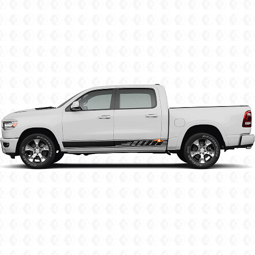 Vinyl Sticker Decal Graphic with Perforated Stripes for Dodge Ram 1500 2019-2024
