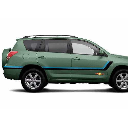 Stickers en vinyle à bandes jumelles pour porte latérale pour Toyota RAV4 2006-2012
