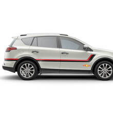Twin Stripes Door Side Vinyl Stickers Decal For Toyota RAV4 2013-2018 2