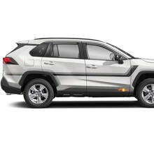 Stripes Doubles Autocollants Vinyle Latéraux De Porte Pour Toyota RAV4 2019-2025 3
