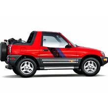 Topographic Map Style Door Side Stripes Vinyl Stickers Decal For Toyota RAV4 1994-2000 3