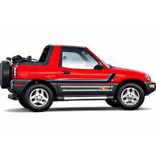 Autocolantes em vinil com riscas duplas para lateral da porta para Toyota RAV4 1994-2000 2
