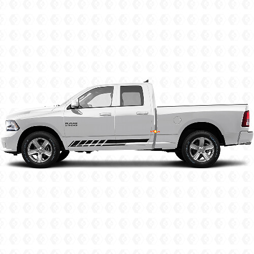 Checkerboard Stripes Rocker Panel Door Side Vinyl Sticker Decal Graphic for Dodge Ram 1500 2011-2018